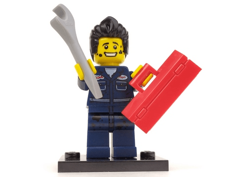 LEGO Mechanic, Series 6 (Complete Set with Stand and Accessories) (col06-15) set, 2012
