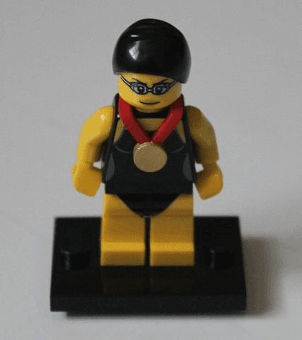 LEGO Swimming Champion, Series 7 (Complete Set with Stand and Accessories) (col07-1) set, 2012