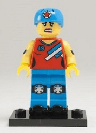 LEGO Roller Derby Girl, Series 9 (Complete Set with Stand and Accessories) (col09-8) set, 2013