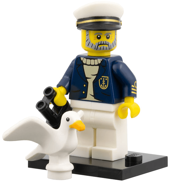 LEGO Sea Captain, Series 10 (Complete Set with Stand and Accessories) (col10-10) set, 2013