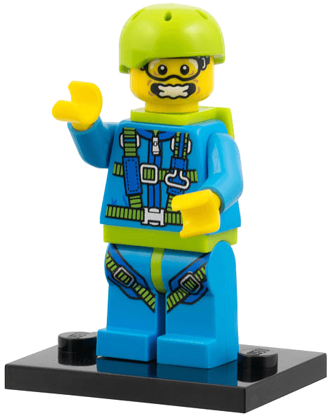 LEGO Skydiver, Series 10 (Complete Set with Stand and Accessories) (col10-6) set, 2013