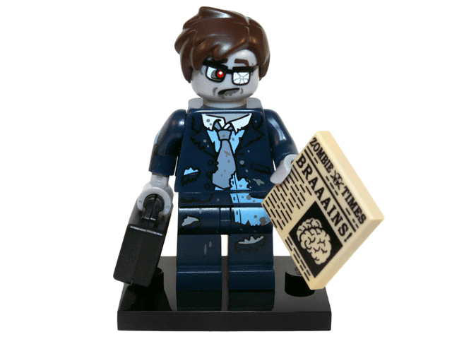 LEGO Zombie Businessman, Series 14 (Complete Set with Stand and Accessories) (col14-13) set, 2015