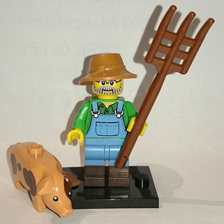 LEGO Farmer, Series 15 (Complete Set with Stand and Accessories) (col15-1) set, 2016