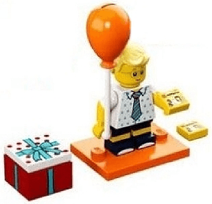 LEGO Birthday Party Boy, Series 18 (Complete Set with Stand and Accessories) (col18-16) set, 2018