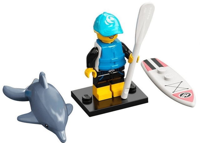 LEGO Paddle Surfer, Series 21 (Complete Set with Stand and Accessories) (col21-1) set, 2021