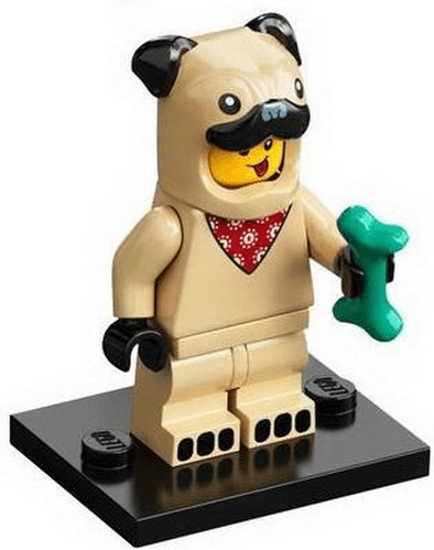 LEGO Pug Costume Guy, Series 21 (Complete Set with Stand and Accessories) (col21-5) set, 2021