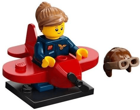 LEGO Airplane Girl, Series 21 (Complete Set with Stand and Accessories) (col21-9) set, 2021