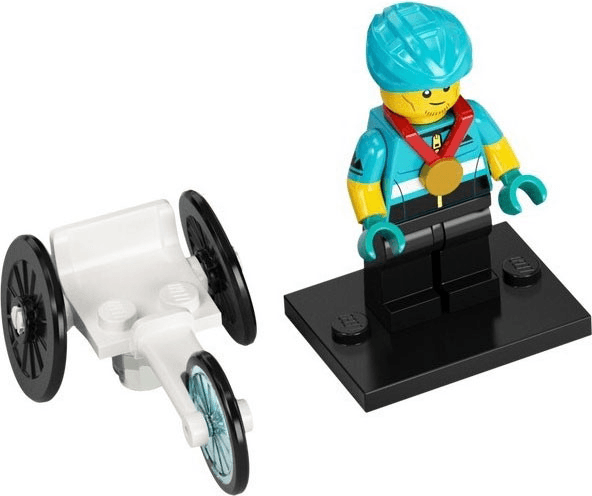 LEGO Wheelchair Racer, Series 22 (Complete Set with Stand and Accessories) (col22-12) set, 2022