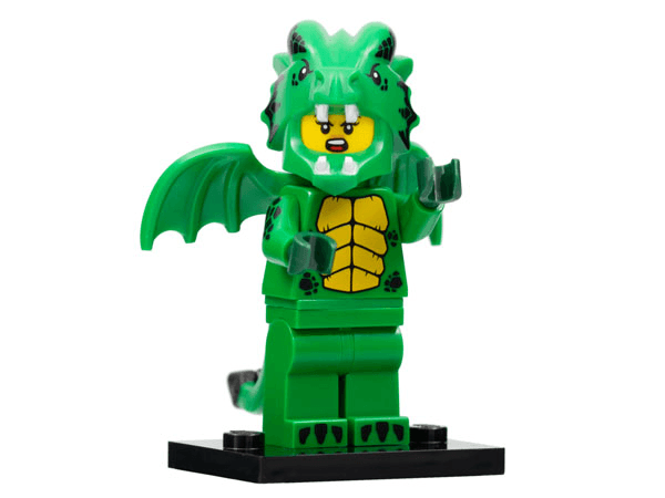 LEGO Green Dragon Costume, Series 23 (Complete Set with Stand and Accessories) (col23-12) set, 2022