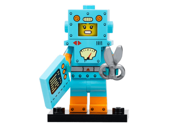 LEGO Cardboard Robot, Series 23 (Complete Set with Stand and Accessories) (col23-6) set, 2022