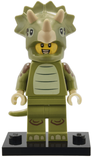 LEGO Triceratops Costume Fan, Series 25 (Complete Set with Stand and Accessories) (col25-8) set, 2024