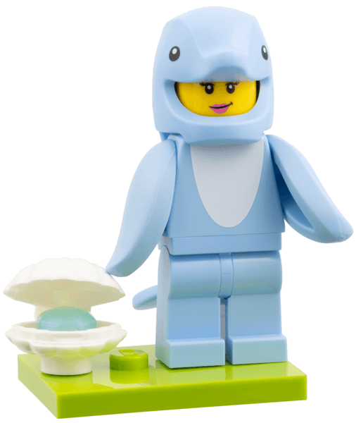 LEGO Dolphin Costume Fan, Series 28 (Complete Set with Stand and Accessories) (col28-9) set, 2026