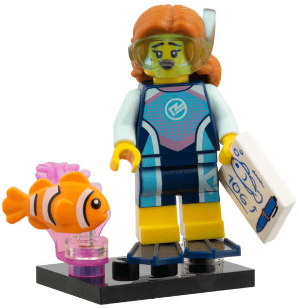 LEGO Marine Biologist Series 29 (Complete Set with Stand and Accessories) (col29-2) LEGO Minifigure