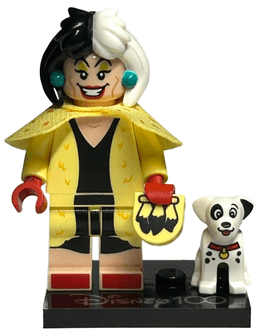 LEGO Cruella de Vil & Dalmatian Puppy, Disney 100 (Complete Set with Stand and Accessories) (coldis100-13) set