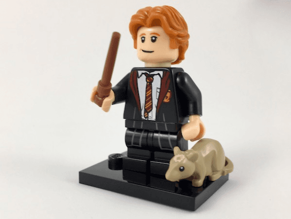LEGO Ron Weasley in School Robes, Harry Potter, Series 1 (Complete Set with Stand and Accessories) (colhp-3) set, 2018