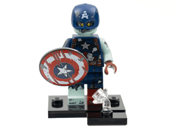 LEGO Zombie Captain America, Marvel Studios, Series 1 (Complete Set with Stand and Accessories) (colmar-9) set, 2021