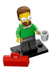 LEGO Ned Flanders, The Simpsons, Series 1 (Complete Set with Stand and Accessories) (colsim-7) set, 2014