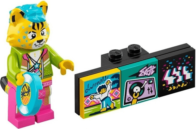 LEGO DJ Cheetah, Vidiyo Bandmates, Series 1 (Complete Set with Stand and Accessories) (vidbm01-4) set, 2021