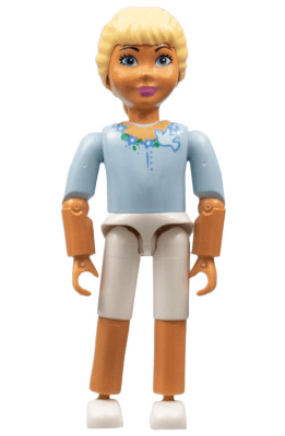 Belville Female, Child Girl (Princess Elena) - White Shorts, Light Blue Top with Flowers and Bird Pattern, Very Light Orange Hair, White Shoes (4143480)