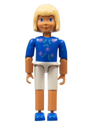 Belville Female, Child Girl (Pamela) - White Shorts, Blue Top with Flowers Pattern, Very Light Orange Hair, Blue Shoes (4107499)