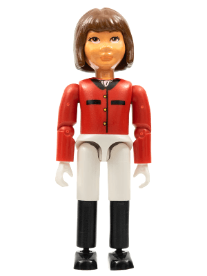 Belville Female - Horse Rider, White Shorts, Red Shirt, Brown Hair