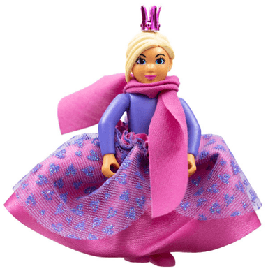 Belville Female, Child Girl - Dark Purple Top, Light Yellow Hair, Dark Pink Shoes, Skirt, Scarf, Crown