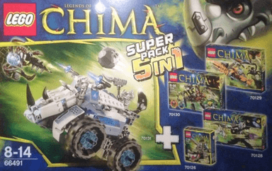 LEGENDS OF CHIMA Bundle Pack, Super Pack 5 in 1 (Sets 70126, 70128, 70129, 70130, and 70131)