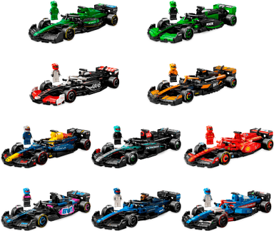 SPEED CHAMPIONS Bundle Pack, 10 Sets + Exclusive Poster (Sets 77242, 77243, 77244, 77245, 77246, 77247, 77248, 77249, 77250, and 77251) - Ultimate Formula 1 Collector's Pack
