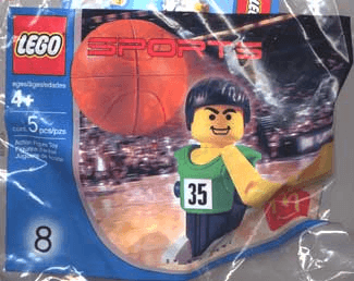 McDonald's Sports Set Number 8 - Green Basketball Player #35 polybag